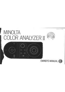 Minolta Color Analyzer 2 manual. Camera Instructions.